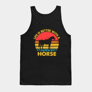 Life Is Better With A Horse Lover Gift Christmas Tank Top